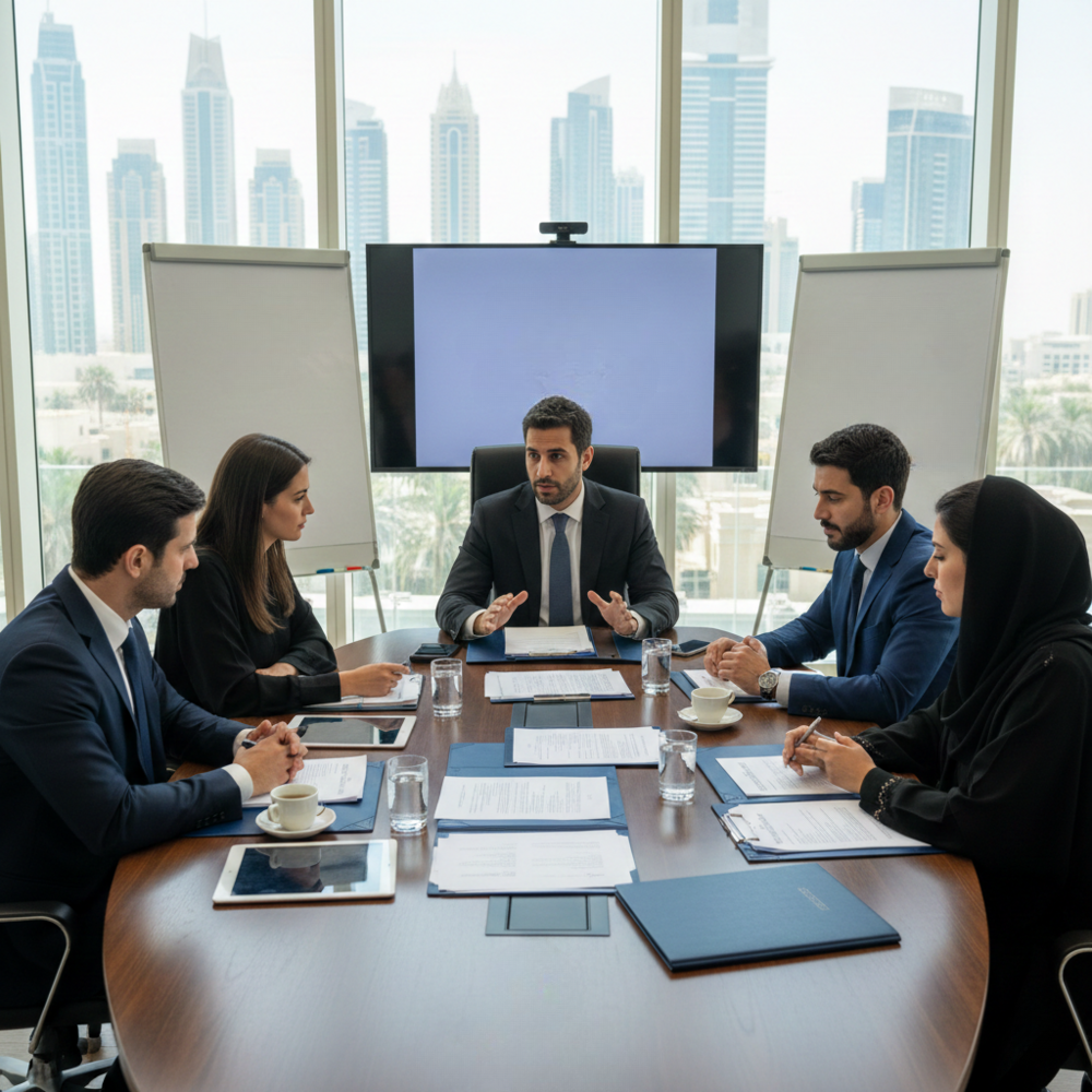 اجتماع قانوني لتأسيس شركة ومراجعة العقود